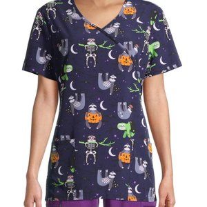 NWT Spooky Sloth Scrub Top
